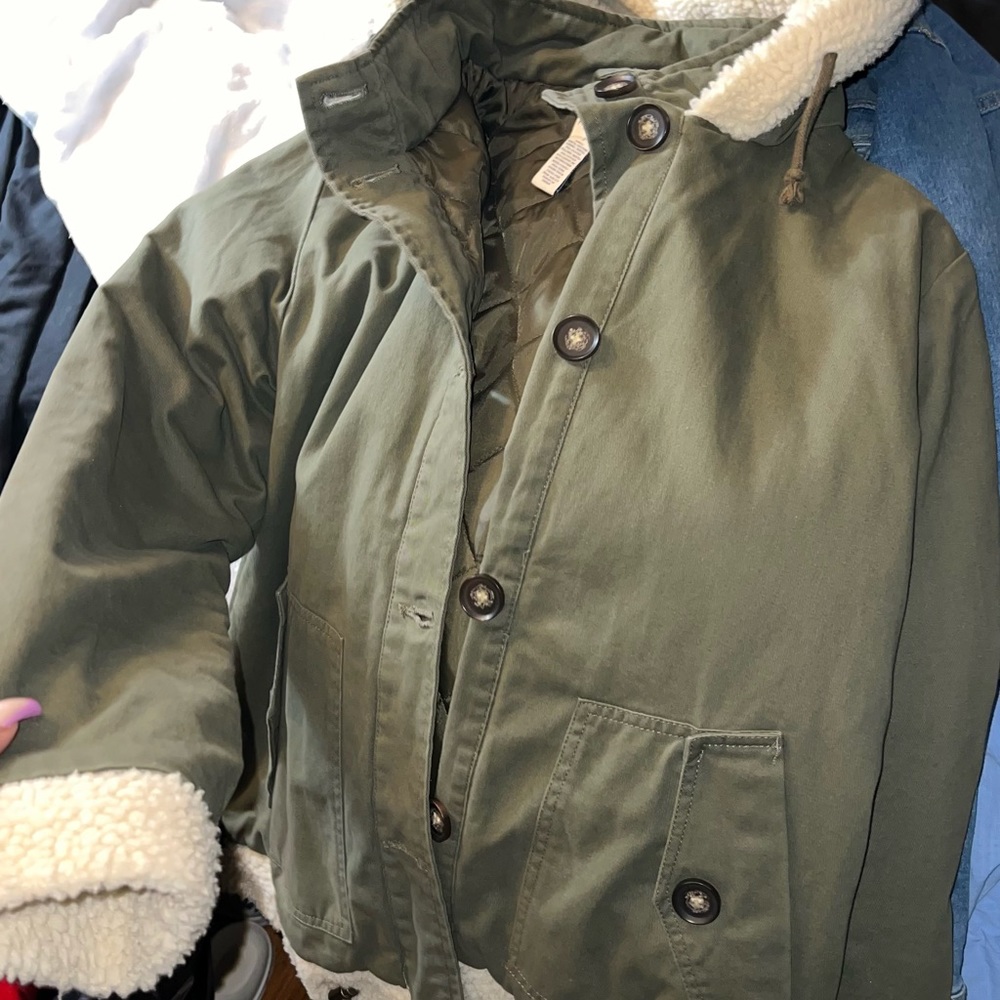 Army furry Coat